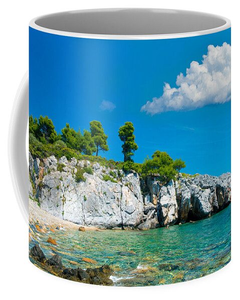 Greece Coffee Mug featuring the photograph Stoney Beach by Roy Pedersen