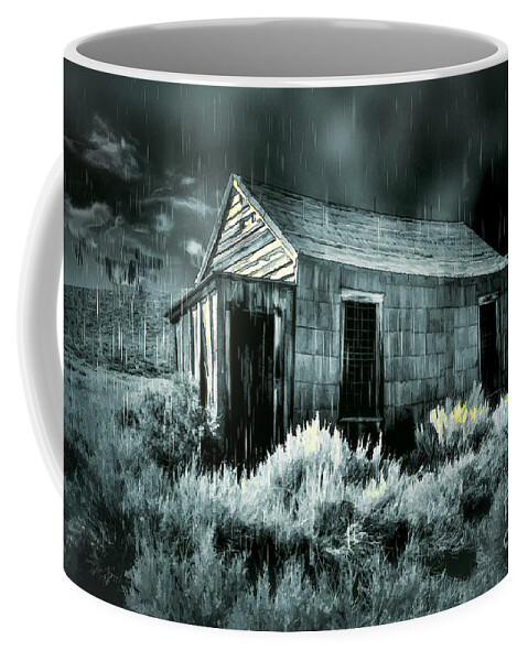 Bodie Coffee Mug featuring the digital art Storm Over Bodie Bordello by Georgianne Giese