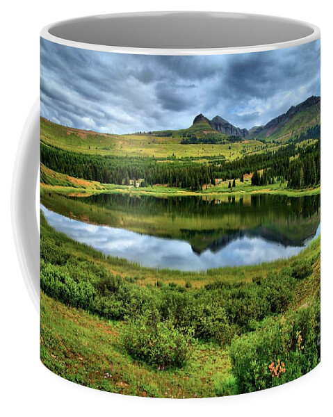 Little Molas Lake Coffee Mug featuring the photograph Storms Over Little Molas by Adam Jewell