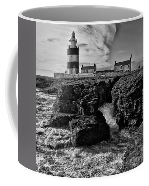 Hook Coffee Mug featuring the photograph Stormy day at Hook Head Lighthouse by Nigel R Bell