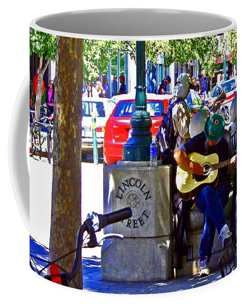 Santa Cruz Noise Ordinance Coffee Mug featuring the photograph Street Ordinance Blues by Joseph Coulombe