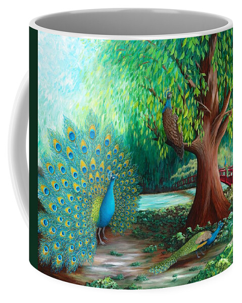 Print Coffee Mug featuring the painting Suitors by Katherine Young-Beck
