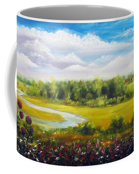 Landscape Coffee Mug featuring the painting Summer day by Vesna Martinjak
