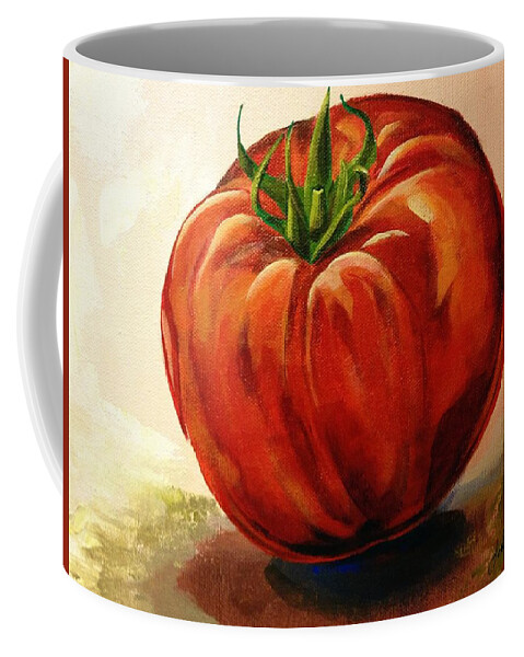 Tomato Coffee Mug featuring the painting Summer Fruit by John Duplantis