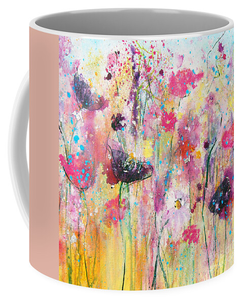 Flowers Coffee Mug featuring the painting Summer Meadow by Tracy-Ann Marrison