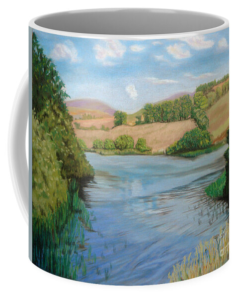Landscape Coffee Mug featuring the painting Summer Solitude by Yvonne Johnstone