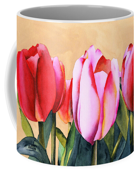 Summer Coffee Mug featuring the painting Summer Tulips by Ken Powers