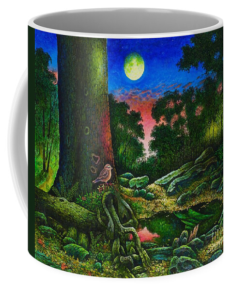 Summer Coffee Mug featuring the painting Summer Twilight in the Forest by Michael Frank