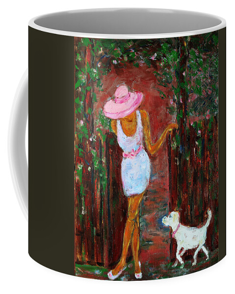 Figurative Coffee Mug featuring the painting Summer Visitor by Xueling Zou