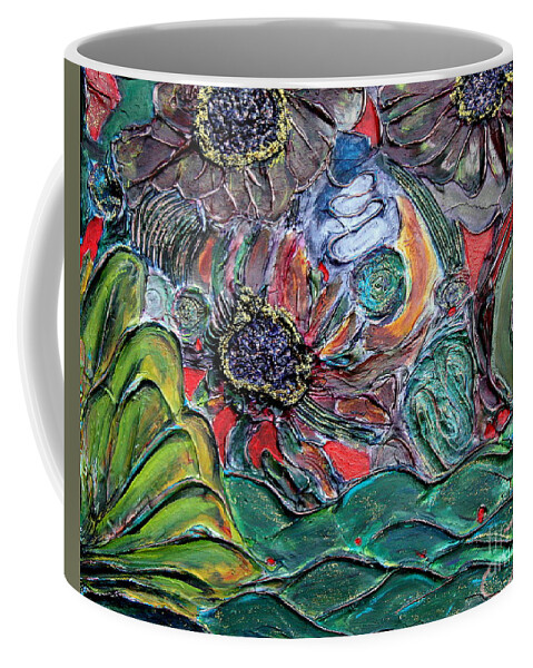 Floral Coffee Mug featuring the mixed media Summertime Bliss.. by Jolanta Anna Karolska