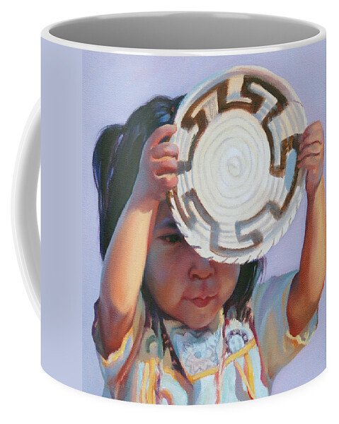 Native American Coffee Mug featuring the painting Sun and Shield by Christine Lytwynczuk