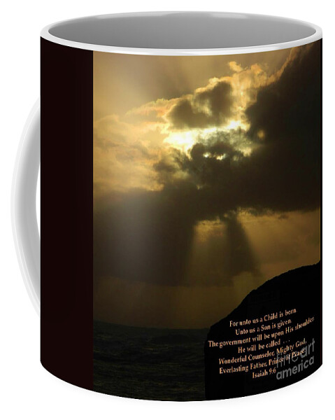 Nature Coffee Mug featuring the photograph Sun Rays of Isaiah nine six by Gallery Of Hope 