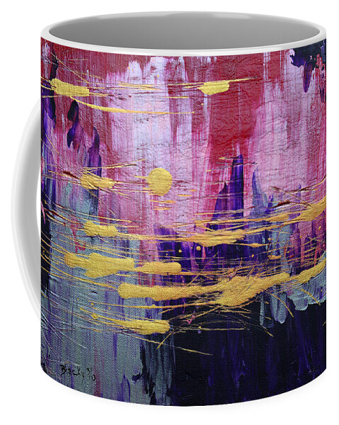 Bold Abstract Coffee Mug featuring the painting Sun Stroke by Donna Blackhall