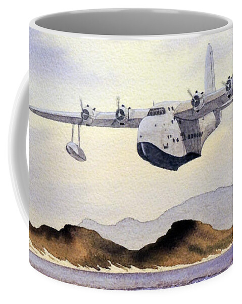 Aircraft Paintings Coffee Mug featuring the painting Sunderland Over Scotland by Bill Holkham