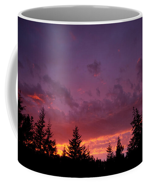 Sunset Coffee Mug featuring the photograph Sundown In Lilac And Orange by Adria Trail
