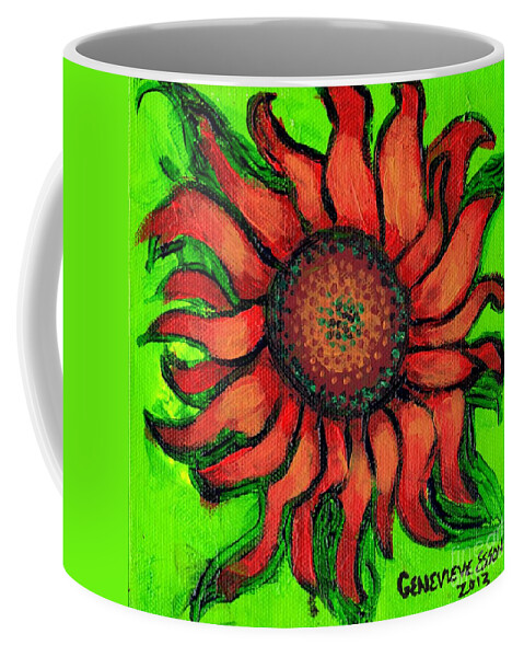 Sunflowr Coffee Mug featuring the painting Sunflower 3 by Genevieve Esson