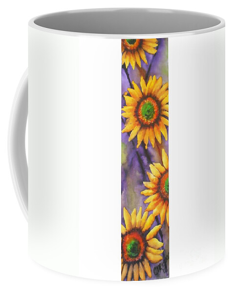 Fine Art Painting Coffee Mug featuring the painting Sunflower Abstract by Chrisann Ellis