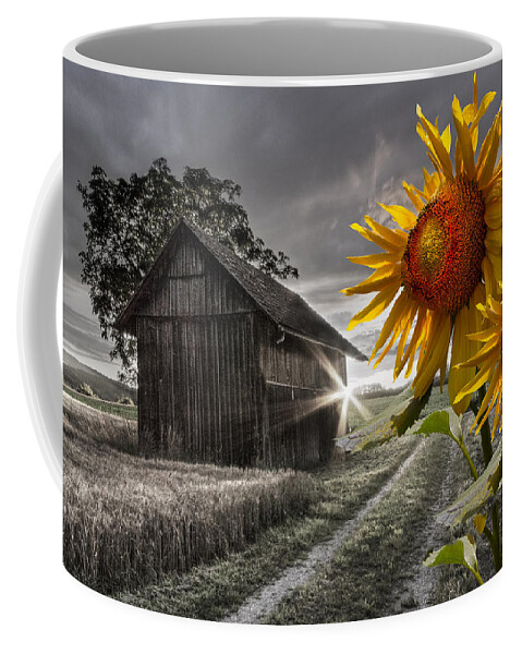 Appalachia Coffee Mug featuring the photograph Sunflower Watch by Debra and Dave Vanderlaan