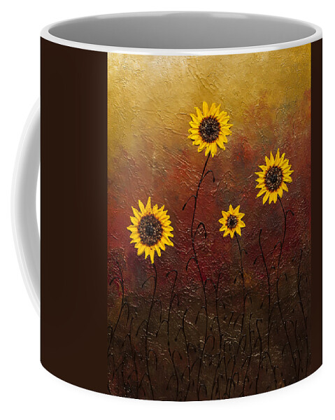 Sunflowers Coffee Mug featuring the painting Sunflowers 3 by Carmen Guedez