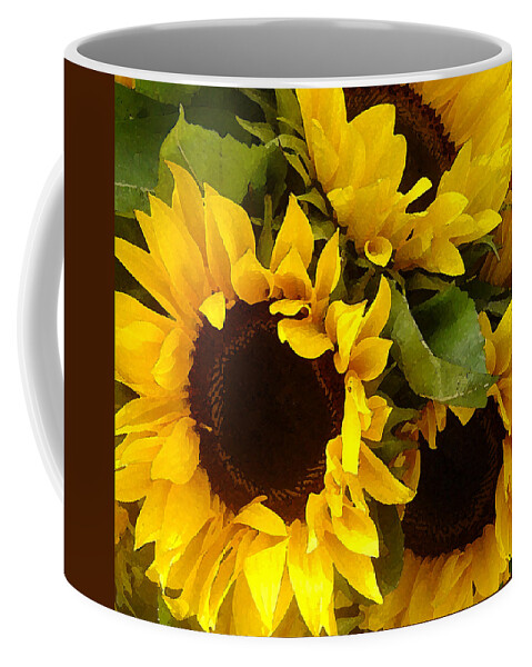 Sunflowers Coffee Mug featuring the painting Sunflowers by Amy Vangsgard