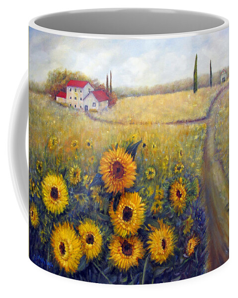 Loretta Luglio Coffee Mug featuring the painting Sunflowers by Loretta Luglio