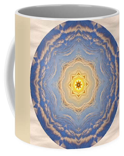 Mandala Coffee Mug featuring the photograph Sunlight Cloud Waves Mandala by Beth Venner