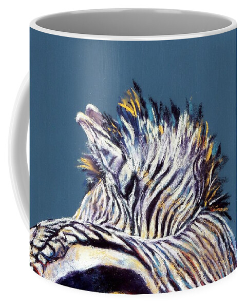 Zebra Coffee Mug featuring the painting Sunlit Highlights by Celene Terry