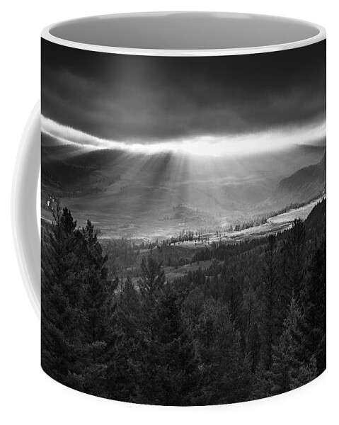 Yellowstone National Park Coffee Mug featuring the photograph Sunrise at Hellroaring by Max Waugh
