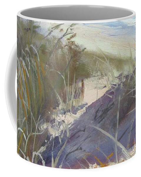 Seascape Coffee Mug featuring the painting Sunrise Beach Dunes Sunshine Coast Qld Australia by Chris Hobel