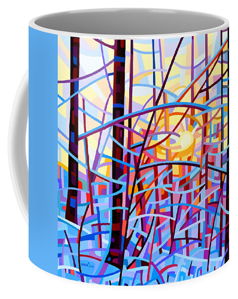 Abstract Coffee Mug featuring the painting Sunrise by Mandy Budan