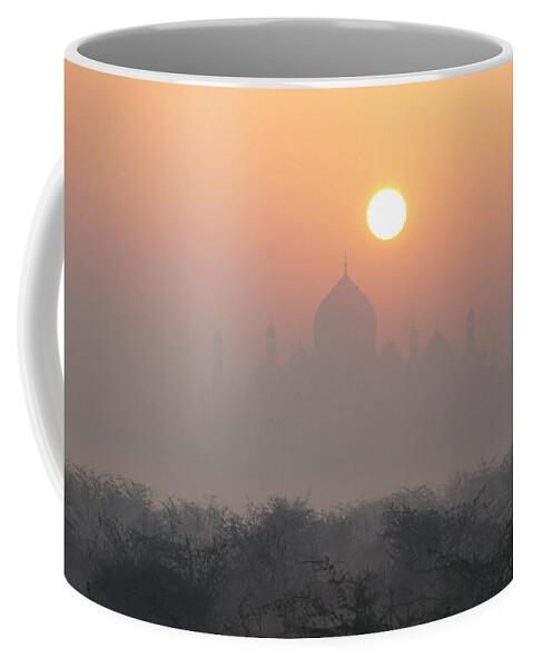 Taj Mahal Coffee Mug featuring the photograph Sunrise over the Taj by Elena Perelman