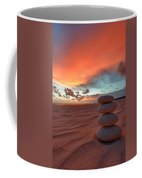 Cairn Coffee Mug featuring the photograph Sunrise Zen by Sebastian Musial