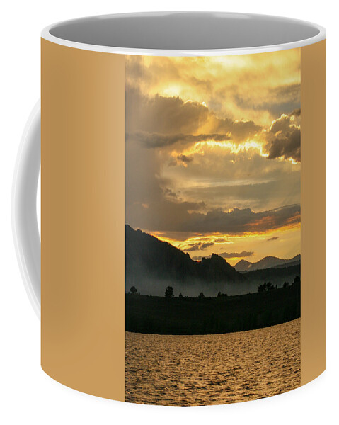 Marshall Lake Coffee Mug featuring the photograph Smokey Sunset at Marshall Lake by Juli Ellen