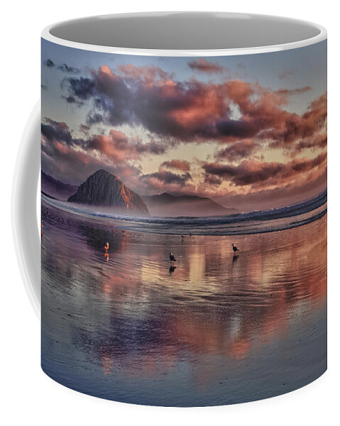 Morro Bay Coffee Mug featuring the photograph Sunset at Morro Strand by Beth Sargent