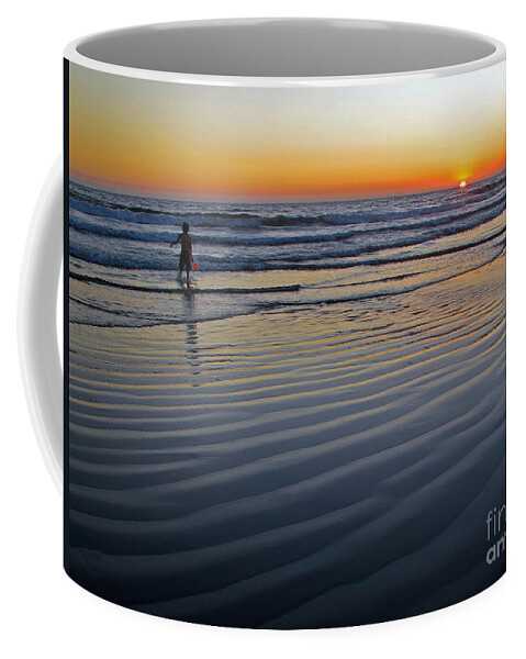 Ocean Coffee Mug featuring the photograph Sunset At The Beach by Kelly Holm