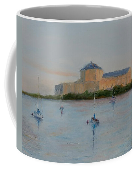 Shedd Aquarium Coffee Mug featuring the painting Sunset at the Shedd by Will Germino