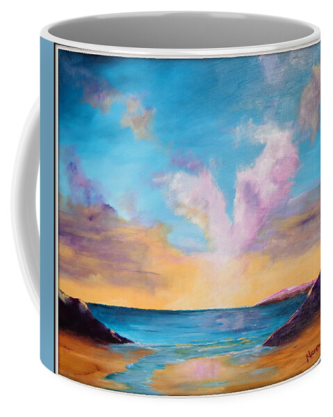 Sunset Painting Coffee Mug featuring the painting Sunset Cove by Deborah Naves