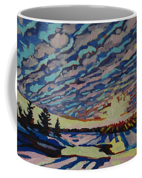 Chadwick Coffee Mug featuring the painting Sunset Deformation by Phil Chadwick