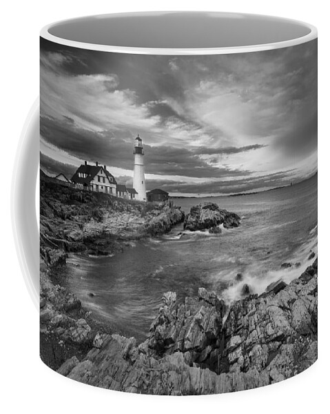 Horizontal Coffee Mug featuring the photograph Sunset Lighthouse by Jon Glaser