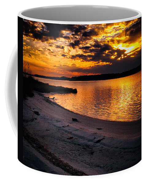 Sunset Coffee Mug featuring the photograph Sunset Over Little Assawoman Bay by Bill Swartwout