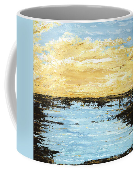 Ocean Coffee Mug featuring the painting Sunset Plunge by Tamara Nelson