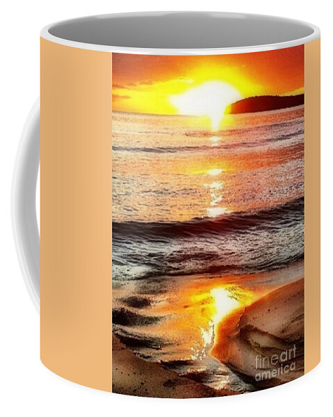 Sharkcrossing Coffee Mug featuring the digital art V Sunset View of Watch Ho - Vertical by Lyn Voytershark