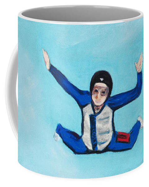 Position Coffee Mug featuring the pastel Super Kid by Anastasiya Malakhova