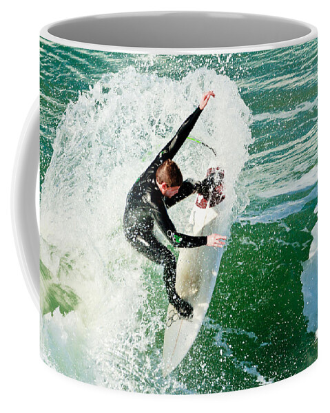 Surfing Coffee Mug featuring the photograph Surfing in Oceanside 5 by Ben Graham