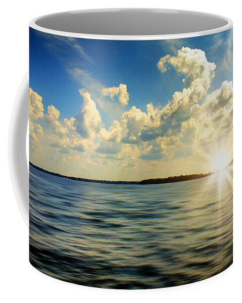 Blue Water Coffee Mug featuring the photograph Surrounded By Blue by Bill and Linda Tiepelman