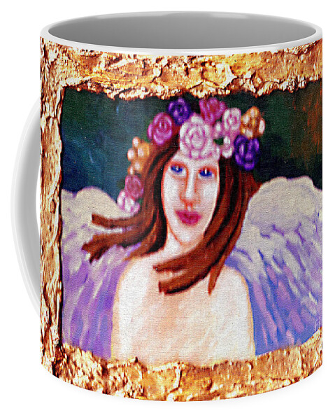Angel Coffee Mug featuring the painting Sweet Angel by Genevieve Esson