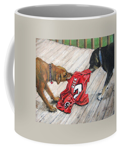 Nature Coffee Mug featuring the painting Sweet Revenge by Donna Tucker