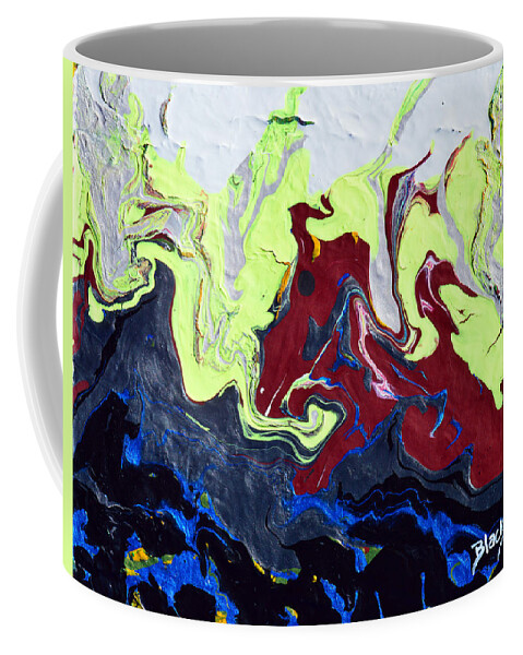 Dragon Coffee Mug featuring the painting Swim Of The Red Dragon by Donna Blackhall