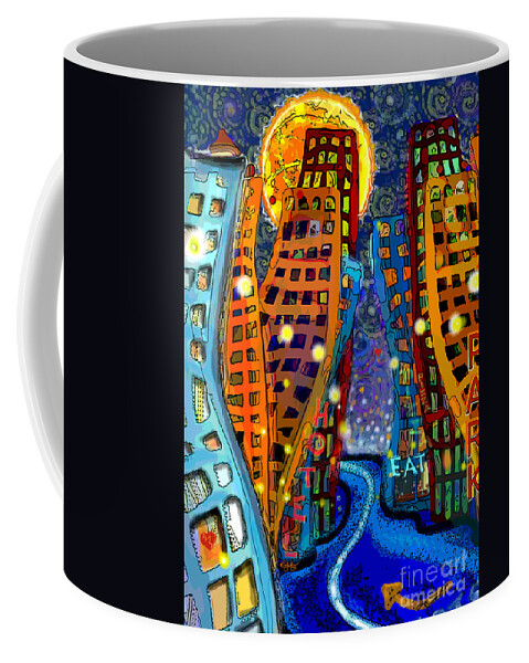 Swing Coffee Mug featuring the digital art Swing City by Carol Jacobs