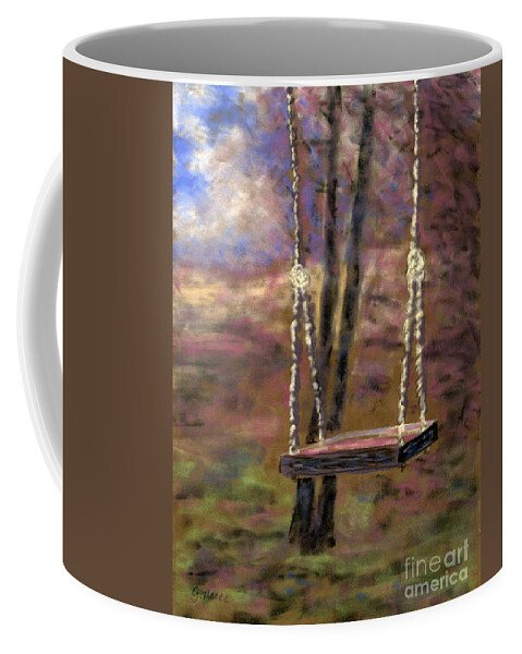 Swing Coffee Mug featuring the pastel Swing Time by Ginny Neece